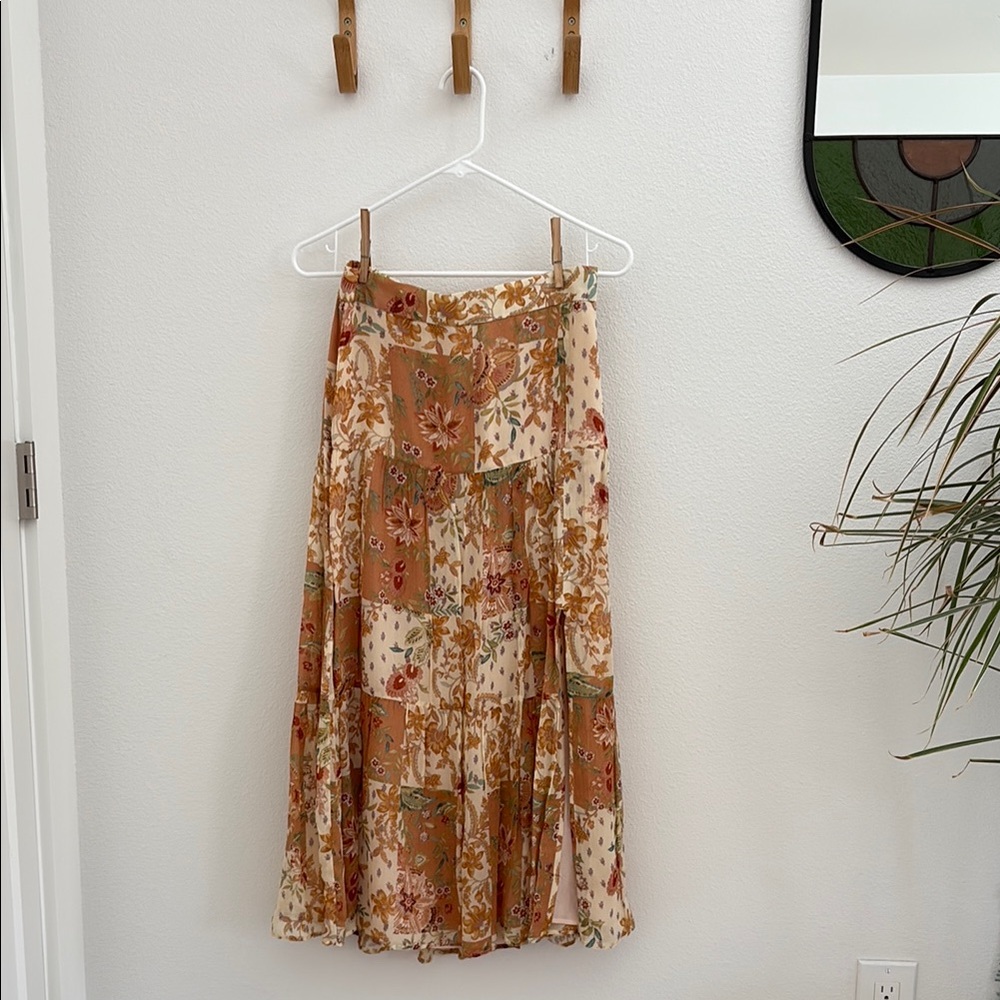 Sezane Tammie Skirt Floral Patchwork
